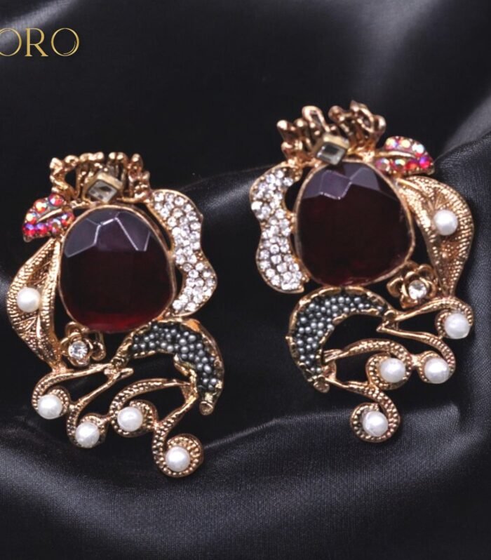 Ruby doublet earrings